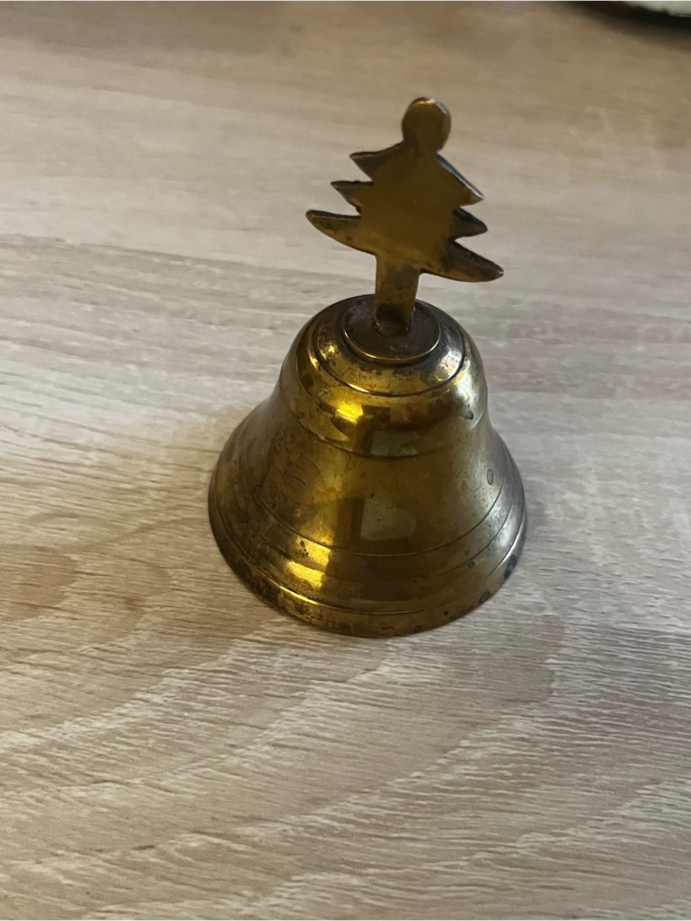 Vintage gold brass Christmas  bell Christmas tree handle